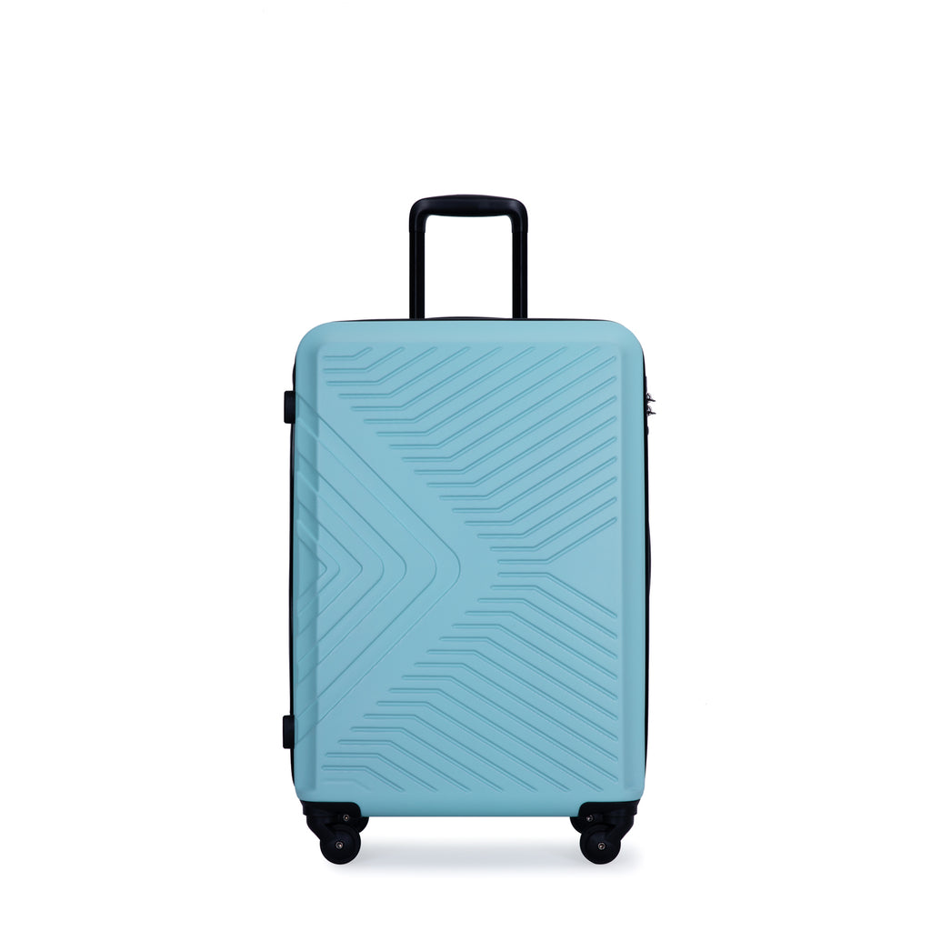 3 Piece Luggage Sets ABS Lightweight Suitcase with Two Hooks, Spinner Wheels, TSA Lock, (20/24/28)   Green