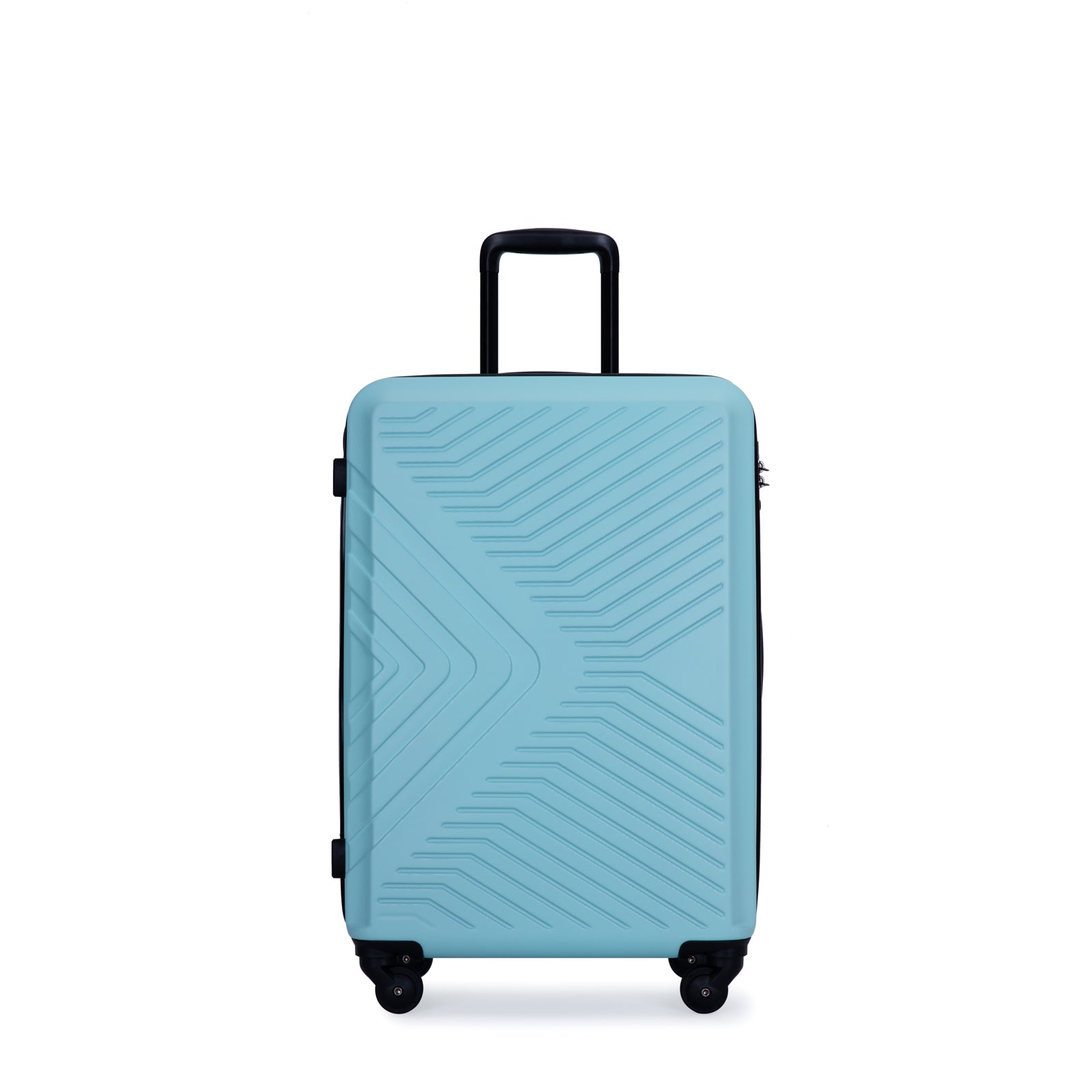 3 Piece Luggage Sets ABS Lightweight Suitcase with Two Hooks, Spinner Wheels, TSA Lock, (20/24/28)   Green