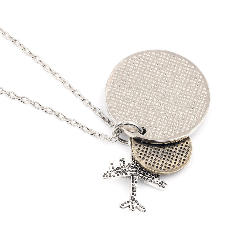 Unique Design Aircraft Airplane Necklace Vintage High Quality Round Lettering WANDERLUST Travel Pendant Necklaces For Women